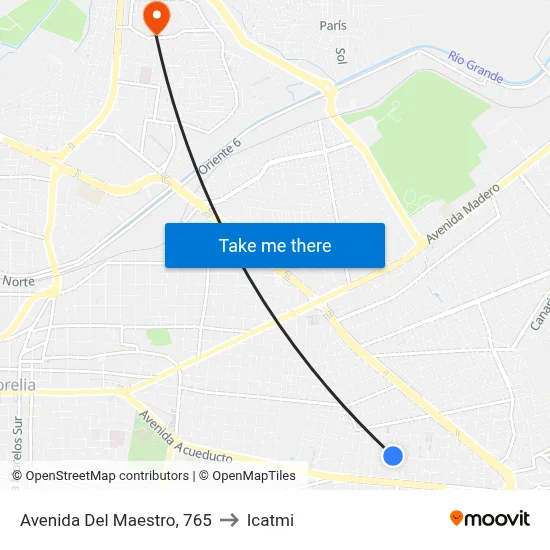 Avenida Del Maestro, 765 to Icatmi map