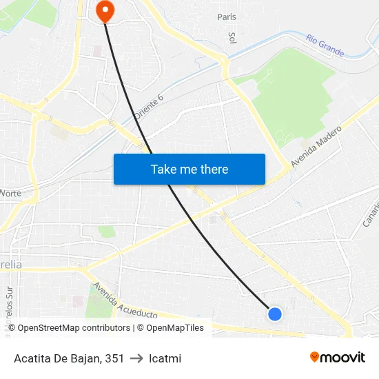 Acatita De Bajan, 351 to Icatmi map