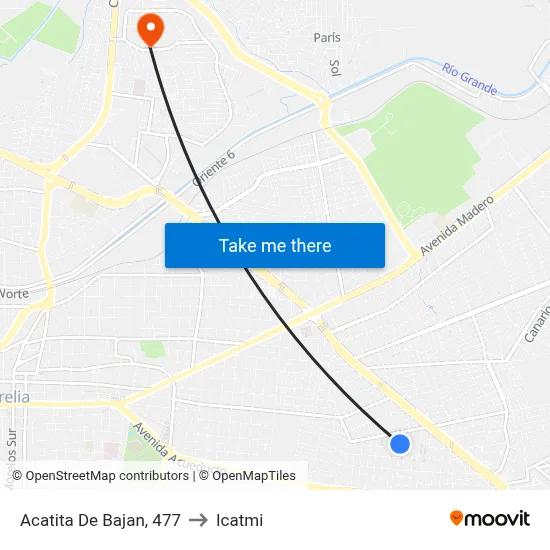 Acatita De Bajan, 477 to Icatmi map