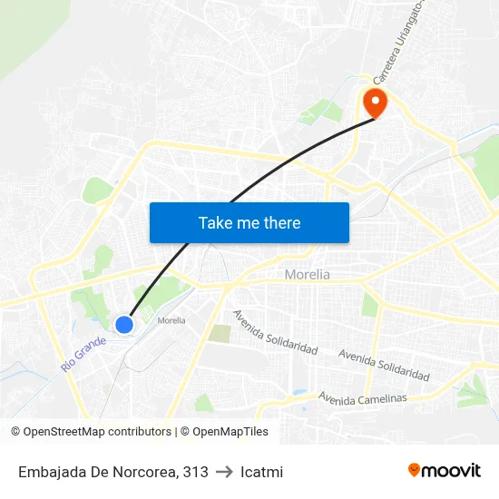 Embajada De Norcorea, 313 to Icatmi map