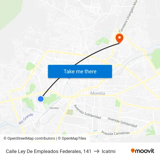 Calle Ley De Empleados Federales, 141 to Icatmi map