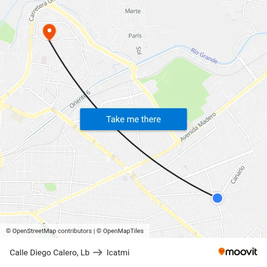 Calle Diego Calero, Lb to Icatmi map