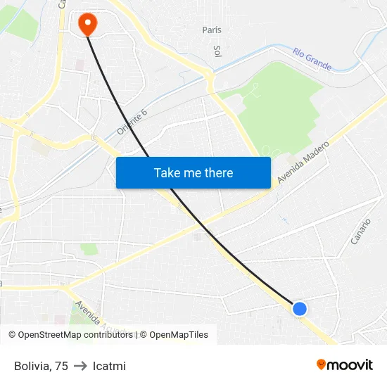 Bolivia, 75 to Icatmi map