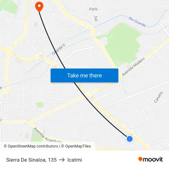 Sierra De Sinaloa, 135 to Icatmi map