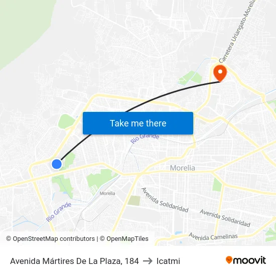 Avenida Mártires De La Plaza, 184 to Icatmi map