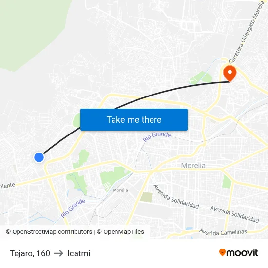 Tejaro, 160 to Icatmi map