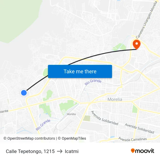 Calle Tepetongo, 1215 to Icatmi map