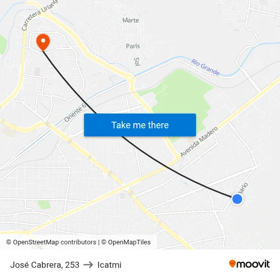 José Cabrera, 253 to Icatmi map