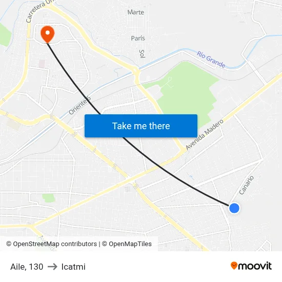 Aile, 130 to Icatmi map