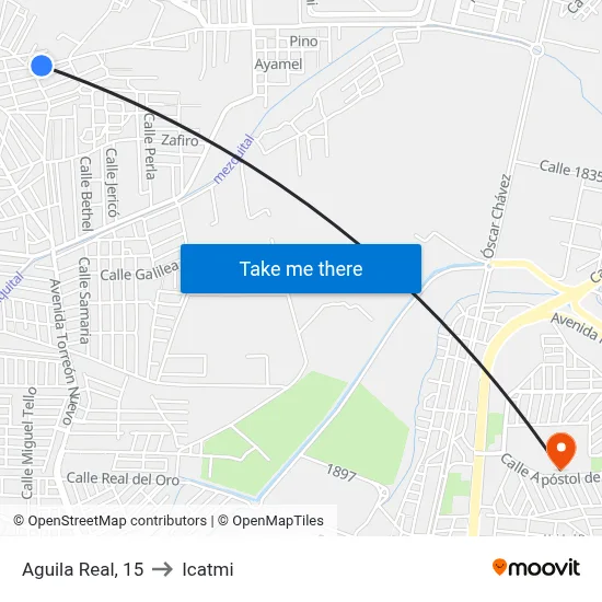 Aguila Real, 15 to Icatmi map