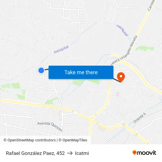 Rafael González Paez, 452 to Icatmi map