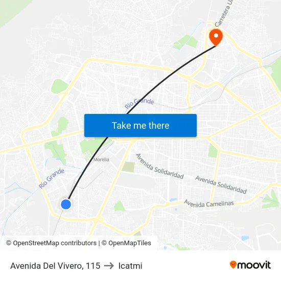 Avenida Del Vivero, 115 to Icatmi map