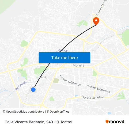 Calle Vicente Beristain, 240 to Icatmi map