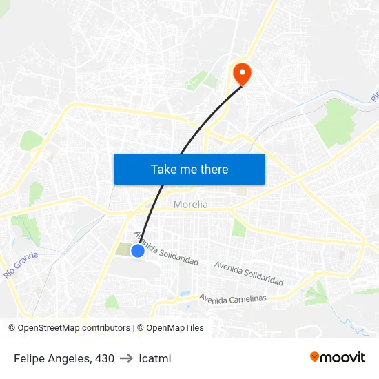 Felipe Angeles, 430 to Icatmi map