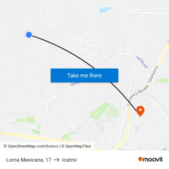 Loma Mexicana, 17 to Icatmi map