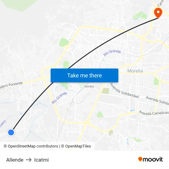 Allende to Icatmi map