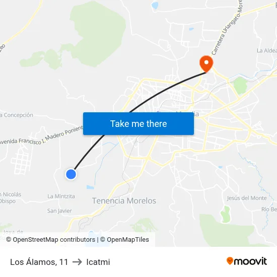 Los Álamos, 11 to Icatmi map
