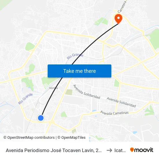 Avenida Periodismo José Tocaven Lavín, 2533 to Icatmi map