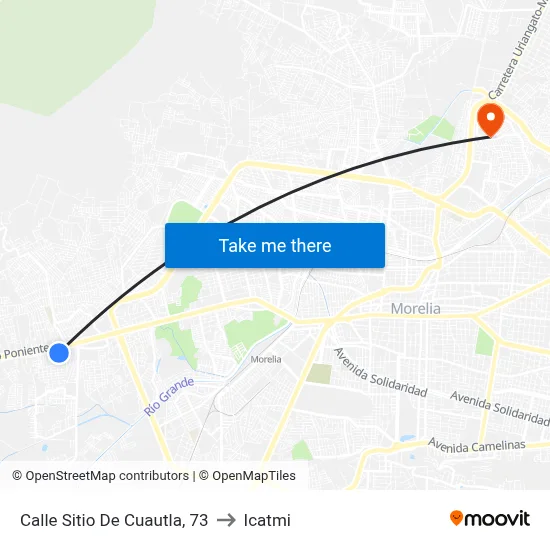 Calle Sitio De Cuautla, 73 to Icatmi map