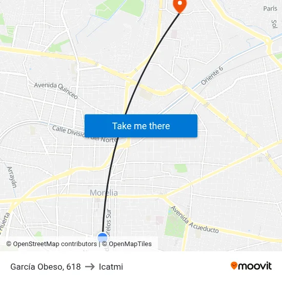 García Obeso, 618 to Icatmi map