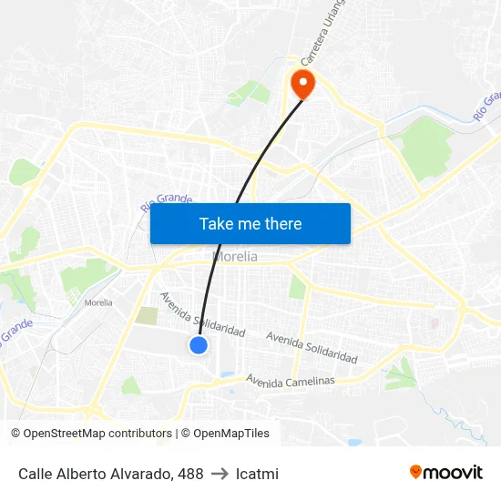 Calle Alberto Alvarado, 488 to Icatmi map