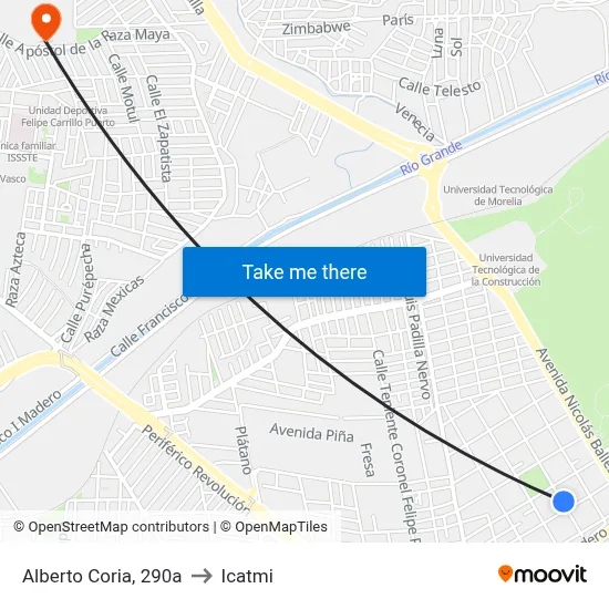 Alberto Coria, 290a to Icatmi map