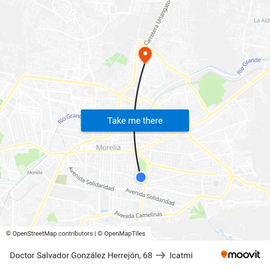 Doctor Salvador González Herrejón, 68 to Icatmi map