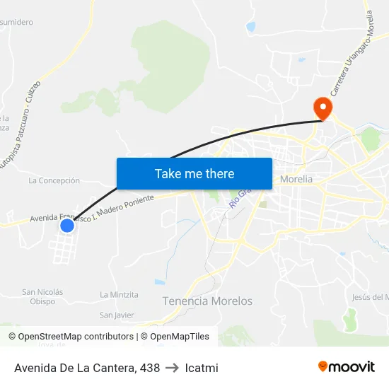 Avenida De La Cantera, 438 to Icatmi map