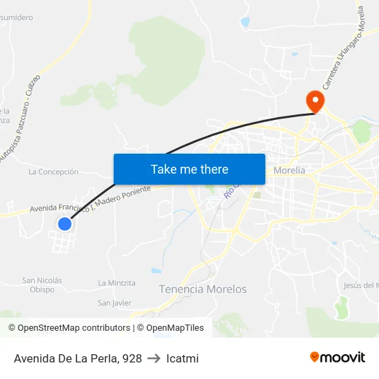 Avenida De La Perla, 928 to Icatmi map