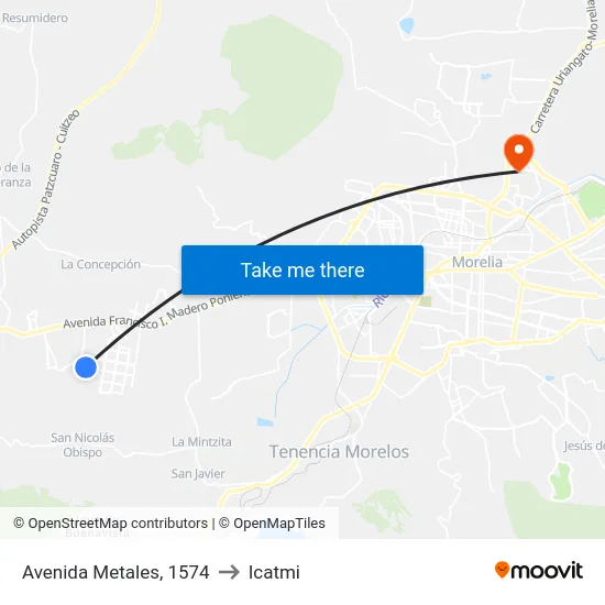 Avenida Metales, 1574 to Icatmi map