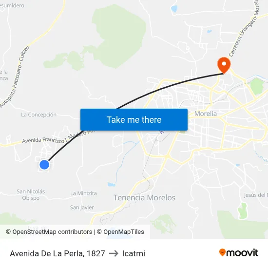 Avenida De La Perla, 1827 to Icatmi map
