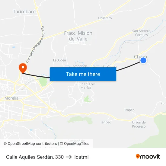 Calle Aquiles Serdán, 330 to Icatmi map