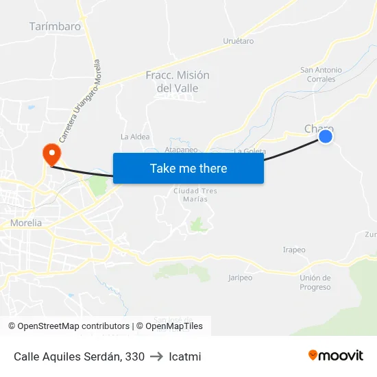 Calle Aquiles Serdán, 330 to Icatmi map