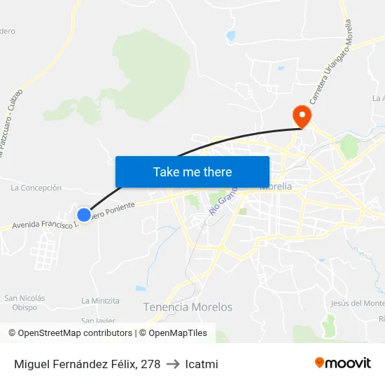 Miguel Fernández Félix, 278 to Icatmi map