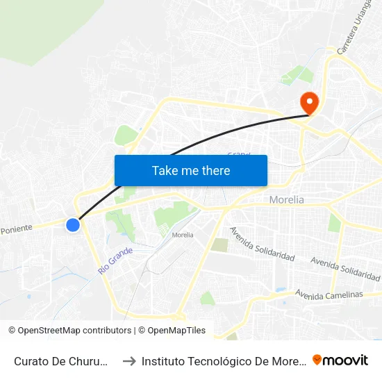 Curato De Churumuco, 275 to Instituto Tecnológico De Morelia Campus 2 map