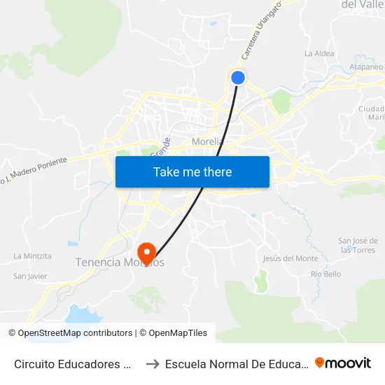 Circuito Educadores Mexicanos, 458 to Escuela Normal De Educación Física Enef map