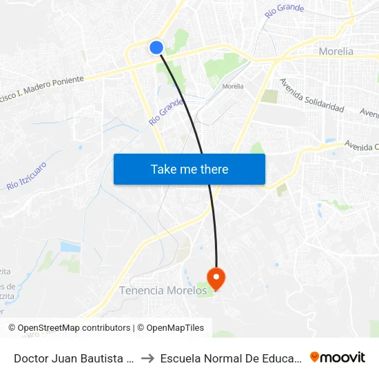 Doctor Juan Bautista Figueroa, 176 to Escuela Normal De Educación Física Enef map