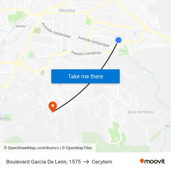 Boulevard García De León, 1575 to Cecytem map