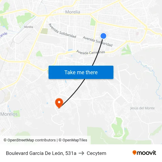 Boulevard García De León, 531a to Cecytem map