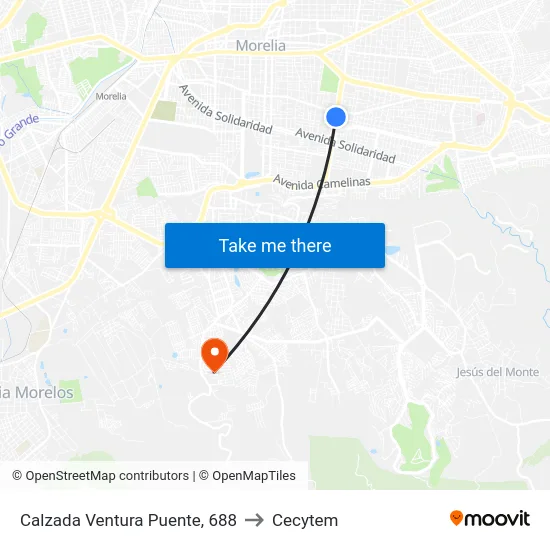 Calzada Ventura Puente, 688 to Cecytem map