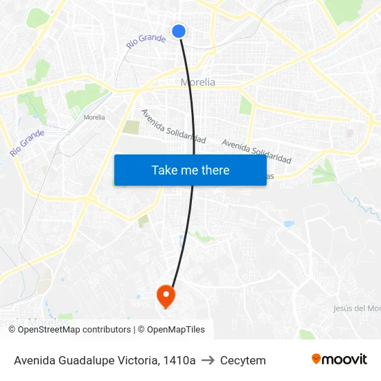 Avenida Guadalupe Victoria, 1410a to Cecytem map