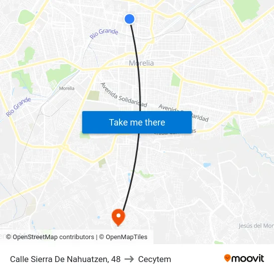Calle Sierra De Nahuatzen, 48 to Cecytem map