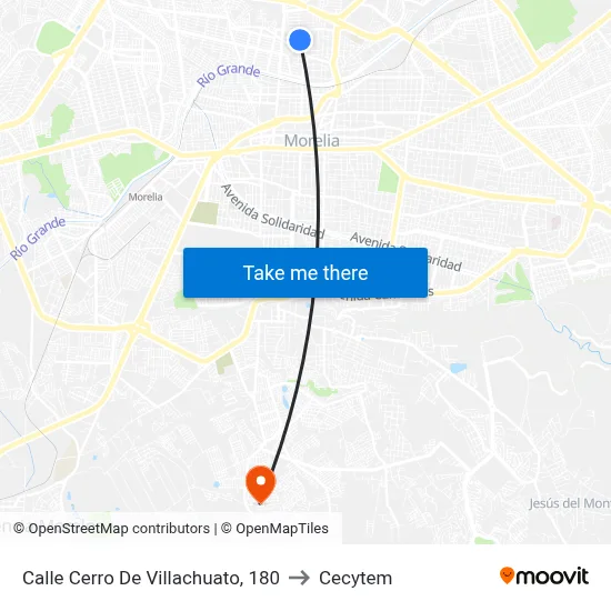 Calle Cerro De Villachuato, 180 to Cecytem map