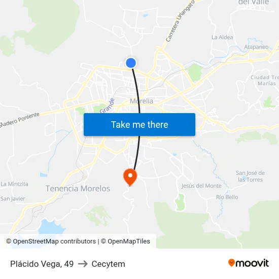 Plácido Vega, 49 to Cecytem map