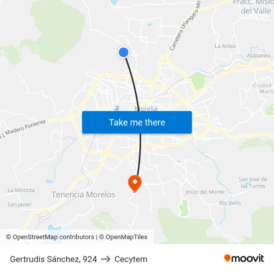 Gertrudis Sánchez, 924 to Cecytem map