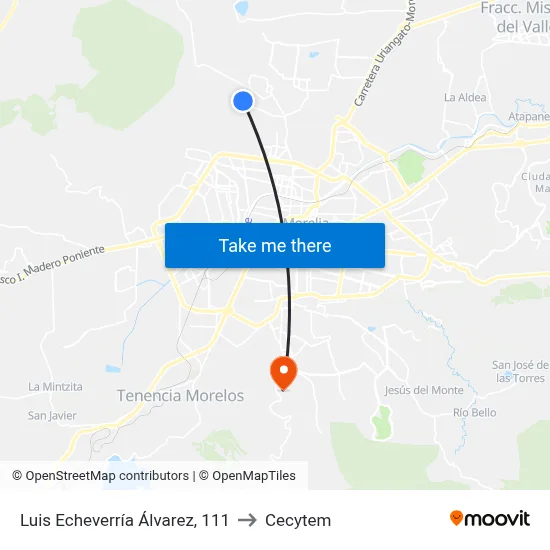 Luis Echeverría Álvarez, 111 to Cecytem map