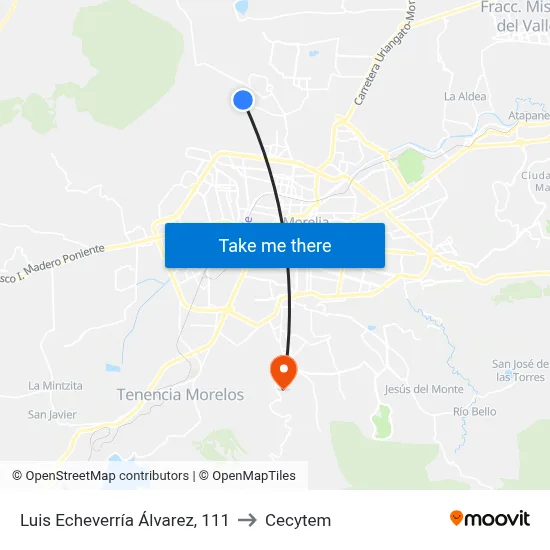 Luis Echeverría Álvarez, 111 to Cecytem map