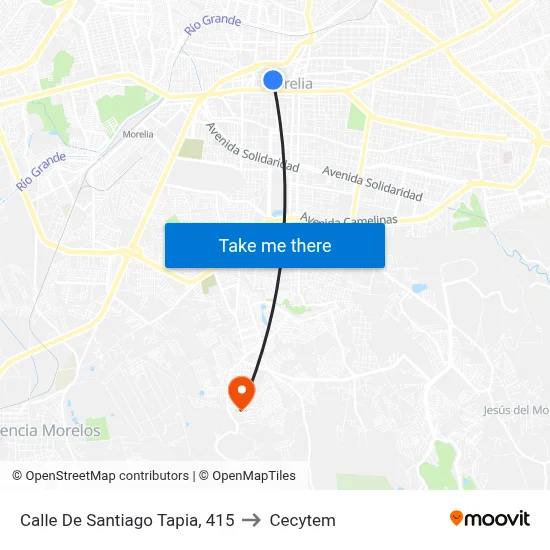 Calle De Santiago Tapia, 415 to Cecytem map