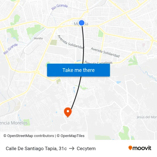Calle De Santiago Tapia, 31c to Cecytem map