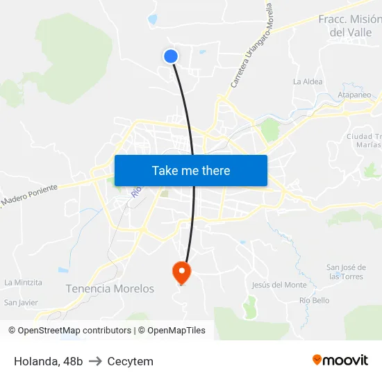 Holanda, 48b to Cecytem map